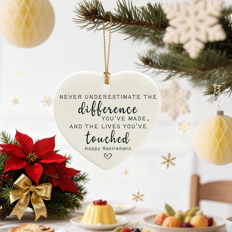 Jocidea Never Underestimate The Difference You’ve Made, and The Lives You’ve Touched - Appreciation Gifts, Retirement Gifts for Women, Men, Coworker, Boss, Employee, Teacher, Nurse | Heart Christmas Ornament - Image 5